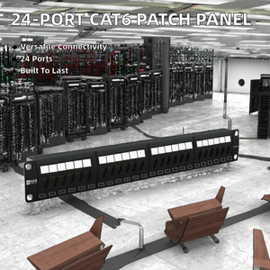 19-Zoll 1U Rack-Mount Netzwerk-Patchpanel 24 Ports Cat6/Cat5e/Cat6a UTP <span class=keywords><strong>RJ45</strong></span> Glasfaser-Ausrüstung für Große Rechenzentren - Product Image 2