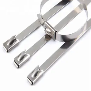 metal wrap cable tie Ball lock metal zip ties plastic PVC plastic-coated Stainless Steel Cable Ties