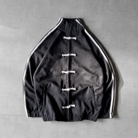 Veste Tangzhuang personnalisée, streetwear tendance, coton et polyester, style chinois, unisexe, boutons noués, veste Bamber pour homme