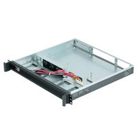 Casing PC Industri Kustomisasi Pemrosesan Chassis 1U dengan Panel Aluminium dan Casing Hitam