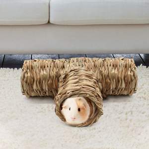 Hamster Cuddle Tunnel Naturel Séché Tissé Herbe Cachette pour Petits Animaux Cochon d'Inde Furet Chinchilla Hérisson - Product Image 6