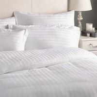 Draps de lit en coton 100% de qualité hôtelière 5 étoiles, taille King Queen, drap-housse rayé, draps de lit blancs de luxe, fabrication OEM