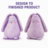 Peluche Monstre à Longues Oreilles Violet Personnalisé en Polyester Ultra Doux Anti-Stress Fabrication Directe Usine OEM ODM