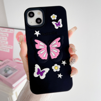 Coque de téléphone en gros avec grand trou pour appareil photo et motif papillon 3D pour iPhone 17 Pro Max, 17 Air, 16 Plus, 16 Pro, 15, 14, 13, 12, 11