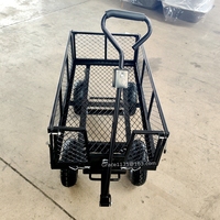Chariot utilitaire pliable en acier à quatre roues, capacité de charge de 300 kg, chariot de jardin, chariot à benne basculante en métal, OEM