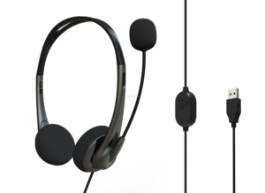 ชุดหูฟังโทรศัพท์แบบออนเอียร์ USB ดีไซน์แบบสองหูไมโครโฟนภายนอกถอดแยกได้สะดวกควบคุมระดับเสียงลำโพงสำหรับศูนย์บริการ - Product Image 3