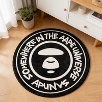 Tapis Bape en gros, tapis d'ours pour chambres, tapis ronds en velours doux style anime Bape Kaws, tapis circulaire imprimé personnalisé
