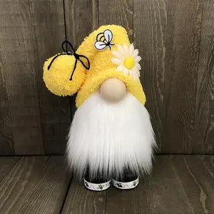 Vente en gros de cadeaux de Noël de décoration de vacances Poupée debout abeille poupée sans visage Poupée en peluche naine de vieil homme