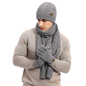 <span class=keywords><strong>Ensemble</strong></span> <span class=keywords><strong>bonnet</strong></span>, écharpe et gants en laine tricotée à rayures carrées avec logo personnalisé, pour homme et <span class=keywords><strong>femme</strong></span>, chaud et doux en alpaga, extensible, 3 pièces - Product Image 6