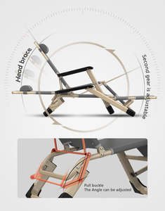 كرسي استرخاء فاخر Cadeira De Descanso Sedie <span class=keywords><strong>a</strong></span> Sdraio بوزن 7 كجم، سرير قابل للطي للاستراحة، كرسي استرخاء خارجي قابل للطي للحديقة والشاطئ - Product Image 5
