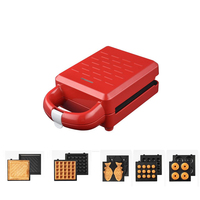 Gaufrier électrique mini en plastique antiadhésif sans BPA, approuvé LFGB, facile à nettoyer, pour usage domestique