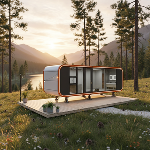 Casa Cápsula Space Apple Lista para Usar: Villa Modular Prefabricada <span class=keywords><strong>de</strong></span> Lujo con Baño |   Casa Portátil Pequeña <span class=keywords><strong>de</strong></span> Acero y Madera - Product Image 1