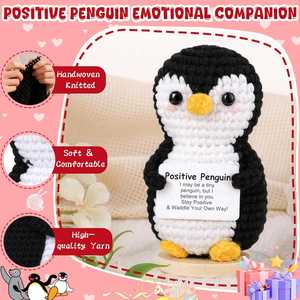 Pingouin en Crochet Positif et Amusant – Cadeau Emotionnel et Adorable pour Noël et Anniversaire – Idéal pour Femmes, Hommes, Amis et Collègues - Product Image 4