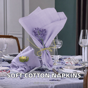 Serviettes carrées en coton 100% - Utilisation domestique et en restaurant - Couleur unie - Douces et respectueuses de la peau - Réutilisables - Lavables en machine - 16x16 pouces - Product Image 2