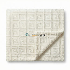 Couverture en velours jacquard 3D personnalisée avec logo, vente en gros d'usine, couverture en peluche personnalisée pour hôtel, pour la différenciation de marque - Product Image 1