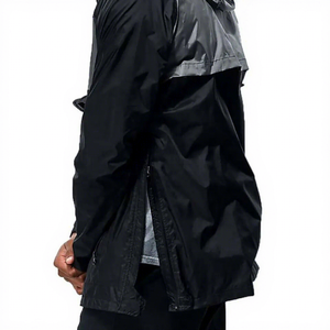 <b>Men's</b> Waterproof Hooded <b>Half</b>-<b>Zip</b> Sport <b>Jacket</b> Black Gray Polyester Nylon Outerwear Autumn Casual Training Workout Gear - Product Image 6