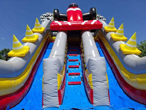 Structure gonflable commerciale à double piste avec toboggan et mur d'escalade, idéale pour les fêtes en extérieur et <span class=keywords><strong>la</strong></span> <span class=keywords><strong>location</strong></span> de jeux pour enfants - Product Image 3