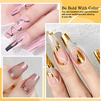 Kit de Gels Métalliques pour Nail Art, Gel de Dessin de Lignes pour French Manucure, Gel Effet Miroir UV/LED Soak-Off, Modèle GP016
