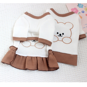 Moda primavera nuovo vestito per animali domestici cane traspirante coppia indossare Teddy Pullover maglia gonna Bichon vestiti per cuccioli - Product Image 4