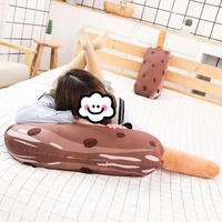 Coussin créatif 3D en forme de crème glacée, jouet en peluche, cône de gâteau, alimentaire, super doux, pour anniversaire, oreiller de tête de lit