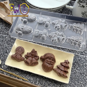 Molde <span class=keywords><strong>de</strong></span> Chocolate Personalizable <span class=keywords><strong>de</strong></span> <span class=keywords><strong>Policarbonato</strong></span> Tangba, con Forma <span class=keywords><strong>de</strong></span> Papá Noel, <span class=keywords><strong>Campana</strong></span> y Árbol <span class=keywords><strong>de</strong></span> Navidad, Herramientas para Hacer Chocolate <span class=keywords><strong>de</strong></span> Plástico - Product Image 2