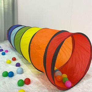 Túnel de juego infantil Sunshine Rainbow, portátil, plegable, de tela, para que los bebés se gateen en interiores, juguete unisex. - Product Image 1