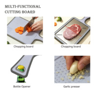Nouvelle planche à découper double face en plastique écologique et titane pour viande et volaille, résistante au lave-vaisselle, avec broyeur d'ail intégré pour la découpe de steaks