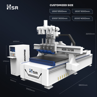 Machine de découpe CNC HSR Nesting 1325 9KW avec changement d'outil automatique, moteur servo, NC Studio, pompe et engrenages, et service après-vente complet