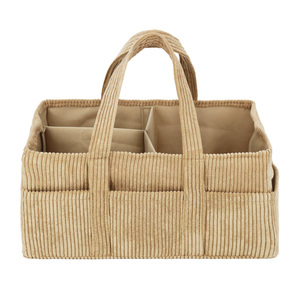 Pañal de tela de pana caqui, organizador de guardería, bolsa de pañales <span class=keywords><strong>para</strong></span> bebé, cesta <span class=keywords><strong>para</strong></span> regalo de bebé recién nacido - Product Image 1