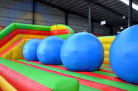 Jeu de sport interactif commercial parcours d'obstacles gonflable sauts et limites obstacle essuyer balle avec ventilateur de Chine