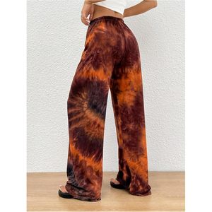 Women's Drawstring Waist Wide Leg Pants Mid Rise Knitted Breathable Streetwear Casual Loose Long Sweatpants - Product Image 3