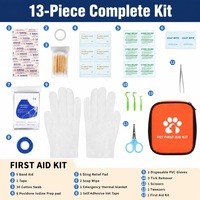 Trousse de premiers secours complète pour animaux de compagnie avec fournitures médicales essentielles pour chiens et chats, survie en plein air, urgence, vente en gros