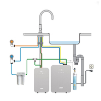 Distributeur d'eau 6-en-1 sous évier pour maison résidentielle, réglable, avec eau pétillante, bouillante, froide et à température ambiante, et robinet filtrant