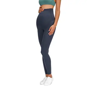 New frosted naked belly support lulu leggings elastic high-waisted wrap yoga pants fashion to wear maternity nine-point pants