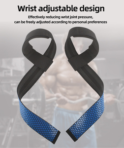 Custom Logo Anti Slip Powerlifting Fitness Strength <strong>Training</strong> Gym Weightlifting <strong>Straps</strong> - Product Image 3