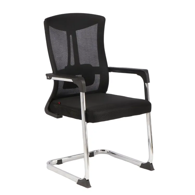 Meilleures ventes, chaise de bureau ergonomique à nœud confortable, en cuir, en acier inoxydable, accoudoir fixe sans roues
