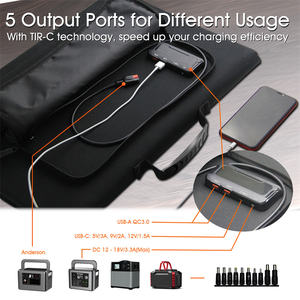 Outdoor Portable Power Supply Station Generator 100W Foldable Solar Panel with <strong>10</strong> in 1 Connect Cables 110V/220V 23% Efficiency - Product Image 2