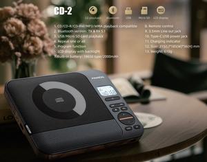 Lecteur <span class=keywords><strong>CD</strong></span> portable avec <span class=keywords><strong>5</strong></span> modes de lecture Carte BT/USB/TF Écran LCD Télécommande Prise de sortie pour écouteurs - Product Image 3