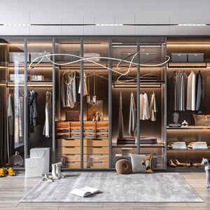 Meubles de chambre à coucher de style minimaliste, design moderne, placard avec <span class=keywords><strong>porte</strong></span> <span class=keywords><strong>coulissante</strong></span> en verre, armoire de rangement pour vêtements, armoires de chambre à coucher - Product Image 2