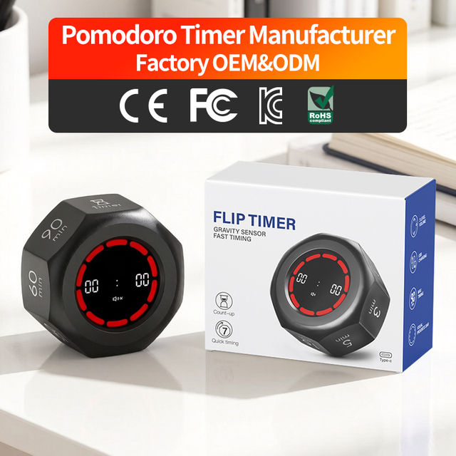 Wholesale  Flip Digital Kitchen Cube Gravity Sensor Desk Visual Classroom Focus Kids Student Learning ADHD Study Pomodoro Timer