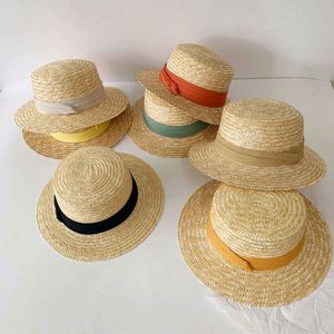 Customized School Wheat Boater <b>Hat</b> Women's <b>Straw</b> <b>Hat</b> - Product Image 2