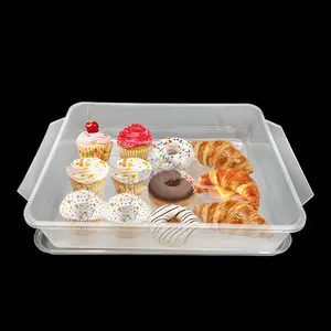 Kunden spezifische Einweg-Kunststoff PP weiß Vakuum Boden abdeckung separate Brot Kuchen Schublade Behälter für Konditoreien