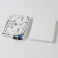Kotak Distribusi Serat Optik FTTH 2 Core Mini ODF ABS untuk Pemasangan di Dinding Dalam Ruangan dengan Adaptor SC APC UPC untuk FTTx