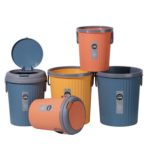 Tempat Sampah Toilet Bulat Terbuka 3.7L/6L/9L/13L, Tempat Sampah Kecil Kamar Mandi dengan Tutup Peluru, Tempat Sampah Dapur Plastik - Product Image 1
