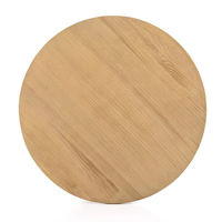 Table basse ronde en bois massif, base en X, plateau en chêne épais finition naturelle, style Japandi moderne, table de salon