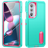 Casing Ponsel Jiaojin Motorola Motog5g 2025 Model Dompet dengan Penyangga, Desain Hewan, Bahan TPU+PC, Paduan Warna Merah, Gaya Eropa Amerika
