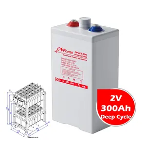CSPower 2V 300Ah deep cycle Tubular gel opzv Battery for home use storage China supplier OPzV2-300 6OPzV300 RIT