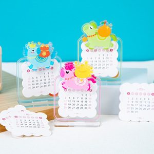 2026 New Year Horse Printing Acrylic Table Calendar Mini Cute PP Clip Decoration DIY Multifunctional Promotional Notepad