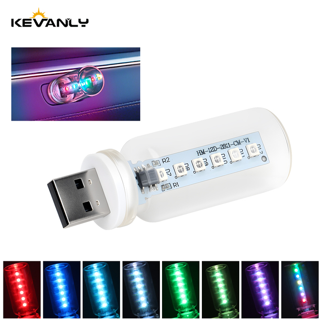 Plug & Play USB LED Car Ambient Light Touch 7-color Atmosphere Light for Bedroom Decoration USB Touch Control Car Night Light