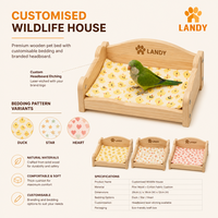 Lit suspendu en bois massif naturel pour perroquet, accessoires de cage, nichoir respirant, lit de repos pour petits animaux